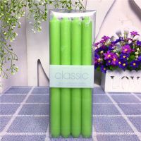 绿色直杆2.2*20厘米(4支装)|经典欧式蜡烛 无烟无味长杆蜡烛 浪漫婚庆西餐 杆蜡