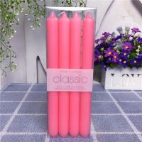 粉色直杆2.2*20厘米(4支装)|经典欧式蜡烛 无烟无味长杆蜡烛 浪漫婚庆西餐 杆蜡