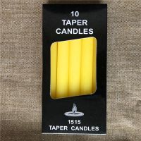 黄色1.5*15厘米(10支装)|经典欧式蜡烛 无烟无味长杆蜡烛 浪漫婚庆西餐 杆蜡