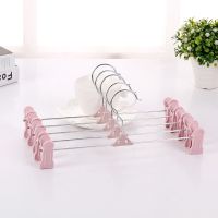 5个装裤夹子衣架裤架可伸缩裤夹批发 强力防滑裤架衣架子家用裙夹