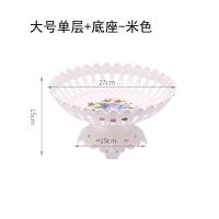 单层+底座-米色|欧式多层家用创意水果篮现代客厅三层水果盘单层糖果盘干果点心盘