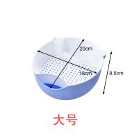 蓝色 加厚瓜子盘|双层创意客厅水果盘糖果盒干果盘塑料磕吃瓜子神器懒人沥水果盘