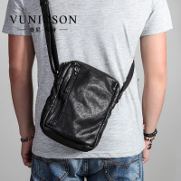 VUNIQSON品牌男士单肩斜挎包男休闲日系斜跨包包头层牛皮背包(保养1-5天发货)