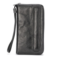 VUNIQSON品牌复古男款钱包女长款拉链羊皮男手机手拿包软男士(保养1-5天发货)