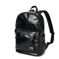 VUNIQSON品牌双肩包男休闲日韩潮流时尚背包男士包包书包软皮 骑士黑（保养1-5天发货）