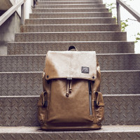 VUNIQSON品牌双肩包男卡其背包大学生大容量书包旅行电脑包韩版 卡其色(保养1-5天发货)