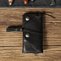 VUNIQSON品牌钱包男士长款复古多卡位卡包超薄软钱夹子个性皮夹(保养1-5天发货)