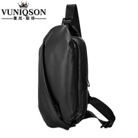VUNIQSON品牌胸包男休闲单肩斜挎包个性腰包时尚牛皮头层小包包背包(保养1-5天发货)