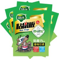 绿叶粘鼠板鼠贴强力灭大老鼠贴粘鼠胶老鼠夹捕鼠器粘板 6张装