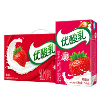 伊利 优酸乳 无菌砖草莓味250mL*24盒（礼盒装） 营养成人学生早餐奶
