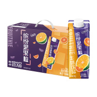 伊利 优酸乳缤纷果果粒牛奶饮品柚子卡曼橘味210g*12盒