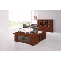 东业2.0米油漆办公桌大班台(孤)D-2011胡桃色