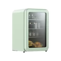 小冰吧冷藏柜家用客厅南风北巷小型饮料透明小冰箱办公室高颜值_130L-冷藏保鲜-冰吧-薄荷绿