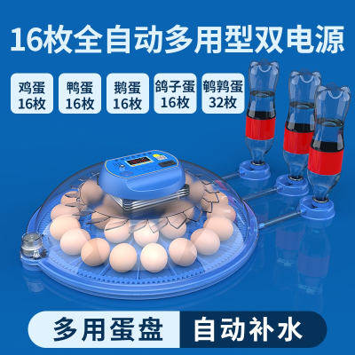 如华福禄小飞碟孵化器小型家用迷你孵化机智能全自动鸟蛋芦丁鸡孵蛋箱_16枚全自动双电