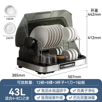 消毒柜家用小型台式餐具消毒机碗碟烘干免沥水紫外线消毒碗柜_43升幻夜黑智能款巴氏消毒(sf5)