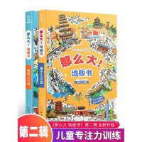 [烈儿专享]那么大地板书 3-10岁儿童专注力训练书 漫步大中国+畅游七大洲第二辑2册 神奇的思维游戏 幼儿绘本早教