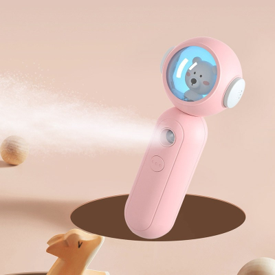 新款小熊纳米喷雾补水手持便携USB加湿器脸部保湿太空熊_T01补水粉色