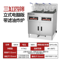 志高(CHIGO)商用大容量立式电炸锅单双缸油炸锅定时恒温电炸炉摆摊油条机_加厚款80L立式电脑版双缸双筛带滤油炸炉