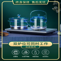 全自动上水烧水壶茶台嵌入式玻璃古达电热烧水壶泡茶专用恒温双炉一体_白色桶装水款