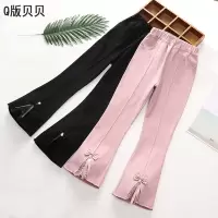 2020新款潮夏装中大儿童洋气宝宝打底裤子女童装开叉微喇叭裤春秋