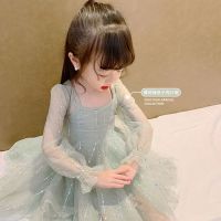女童连衣裙2020新款韩版春装裙子中小童网纱吊带裙洋气女孩公主裙