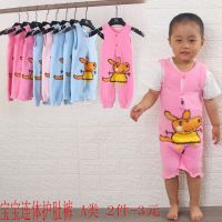 婴儿肚围儿童高腰护肚裤宝宝连体肚兜秋冬保暖防踢被珊瑚绒睡裤M5