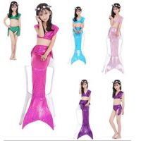 女童美人鱼泳衣美人鱼夏装女孩公主裙套装儿童人鱼尾巴游泳衣服装