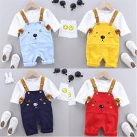 童装男宝宝秋装背带裤套装0-1-2-3岁婴儿服装秋季女童洋气衣服潮4