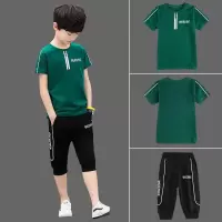 童装男童夏装套装儿童装休闲夏季中大童男孩短袖运动套装2019新款