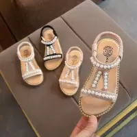 女童凉鞋珍珠凉鞋2019夏季新款儿童凉鞋时尚公主鞋平底沙滩鞋