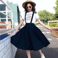 女童夏季背带裙两件套装裙子恤中大童女孩洋气网红母女装亲子装