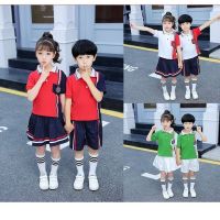幼儿园园服夏装纯棉小学生校服合唱服英伦风儿童班服运动短袖套装