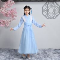 儿童汉服中国风服装 古代公主仙女服套装 女童日常改良广袖流仙裙