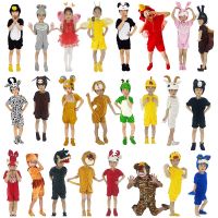 六一儿童动物表演服兔子灰狼鸭子青蛙小牛乌龟鸡猪熊猫老虎演出服