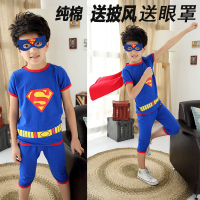 超人童装男童夏装蜘蛛侠套装2019新款儿童短袖95棉宝宝卡通衣服