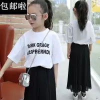 女童雪纺百褶半身裙字长裙中大童夏装中长款高腰儿童显瘦公主裙