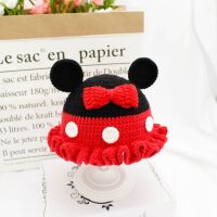 秋冬儿童帽子毛线帽米奇男女手工编织毛线婴儿帽子宝宝帽子潮成品