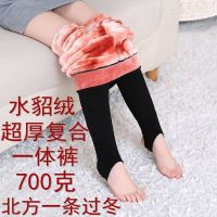 儿童加绒加厚打底裤中大女童超厚高腰保暖裤可外穿一体裤特厚棉裤