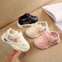宝宝学步鞋0-2-3岁2019春秋新款软底婴幼儿皮面运动鞋小熊宝宝鞋