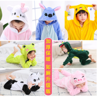 儿童恐龙连体动物睡衣套装男女加厚珊瑚法兰绒卡通家居服宝秋冬