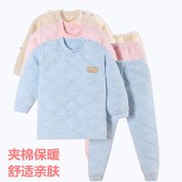 加厚儿童保暖内衣套装婴儿三层夹棉秋衣裤保暖衣宝宝纯棉冬季套装