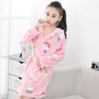 儿童睡衣秋冬季法兰绒儿童睡袍珊瑚加厚男童女童小孩宝宝中童浴袍