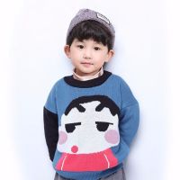 儿童新款秋冬装纯棉卡通加绒毛衣小童保暖打底衫