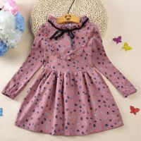 童装春秋装新款宝宝加厚女童连衣裙子韩版长袖碎花儿童娃娃裙衫