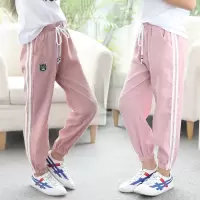 女童防蚊裤子2020新款夏季薄款灯笼裤棉麻童装儿童休闲长裤中大童
