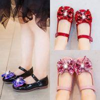 女童鞋子春秋季单鞋蝴蝶结儿童公主鞋女豆豆鞋童鞋小女孩汉服皮鞋