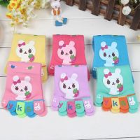 6双装五指袜棉袜 男女童分趾袜儿童卡通可爱矫正袜3-8岁小孩袜子