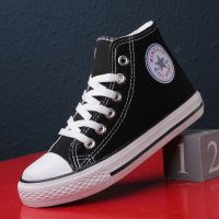 春秋儿童帆布鞋男女童布鞋女童小白鞋中大童高低帮鞋中小学生鞋