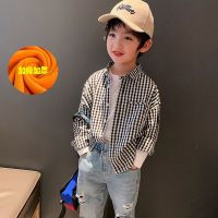[加绒/单款]儿童衬衫男女童加绒加厚格子衬衣韩版秋装上衣外套
