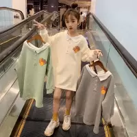 女童连衣裙洋气儿童秋装裙子2020新款韩版大童装女孩春秋季卫衣裙K1